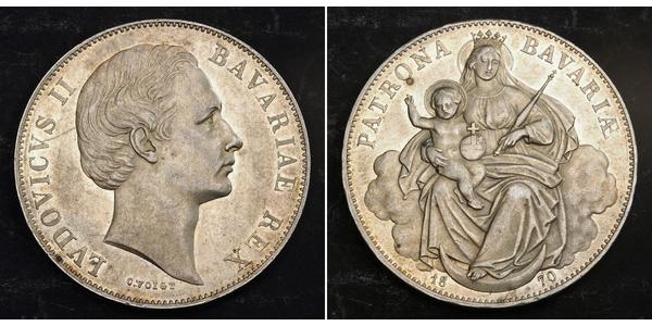 1 Thaler Kingdom of Bavaria (1806 - 1918) Silver Ludwig II of Bavaria (1845 – 1886)