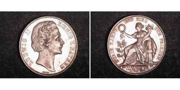 1 Thaler Kingdom of Bavaria (1806 - 1918) Silver Ludwig II of Bavaria (1845 – 1886)