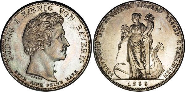 1 Thaler Kingdom of Bavaria (1806 - 1918) Silver Ludwig I of Bavaria (1786 – 1868)