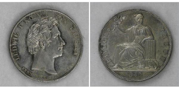 1 Thaler Kingdom of Bavaria (1806 - 1918) Silver Ludwig I of Bavaria (1786 – 1868)