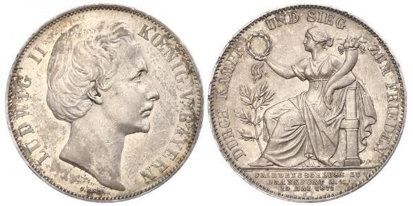 1 Thaler Kingdom of Bavaria (1806 - 1918) Silver Ludwig II of Bavaria (1845 – 1886)