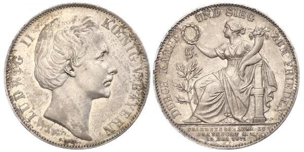 1 Thaler Kingdom of Bavaria (1806 - 1918) Silver Ludwig II of Bavaria (1845 – 1886)