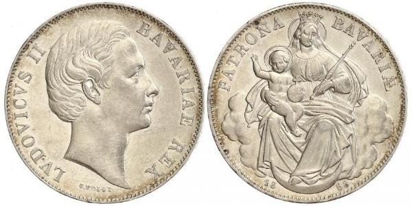 1 Thaler Kingdom of Bavaria (1806 - 1918) Silver Ludwig II of Bavaria (1845 – 1886)