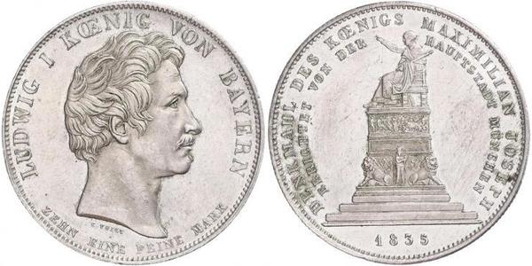 1 Thaler Kingdom of Bavaria (1806 - 1918) Silver Ludwig I of Bavaria (1786 – 1868)