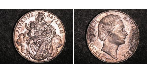 1 Thaler Kingdom of Bavaria (1806 - 1918) Silver Ludwig II of Bavaria (1845 – 1886)