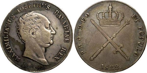 1 Thaler Kingdom of Bavaria (1806 - 1918) Silver Maximilian I Joseph of Bavaria (1756 - 1825)