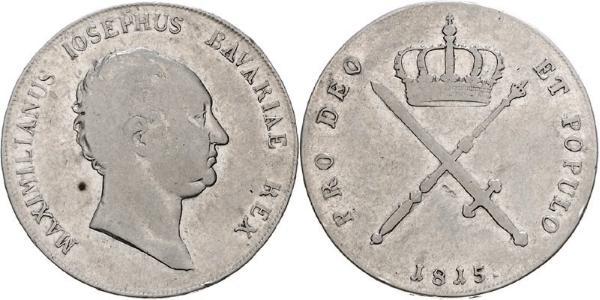 1 Thaler Kingdom of Bavaria (1806 - 1918) Silver Maximilian I Joseph of Bavaria (1756 - 1825)