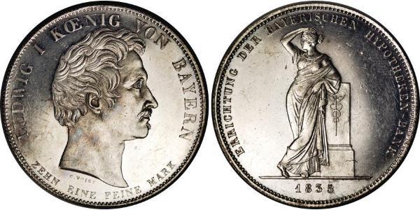 1 Thaler Kingdom of Bavaria (1806 - 1918) Silver Ludwig I of Bavaria (1786 – 1868)