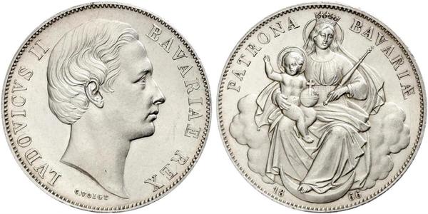 1 Thaler Kingdom of Bavaria (1806 - 1918) Silver Ludwig II of Bavaria (1845 – 1886)