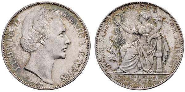 1 Thaler Kingdom of Bavaria (1806 - 1918) Silver Ludwig II of Bavaria (1845 – 1886)