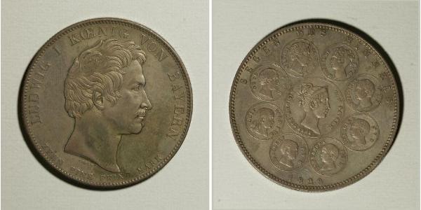 1 Thaler Kingdom of Bavaria (1806 - 1918) Silver Ludwig I of Bavaria (1786 – 1868)