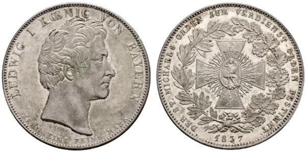1 Thaler Kingdom of Bavaria (1806 - 1918) Silver Ludwig I of Bavaria (1786 – 1868)