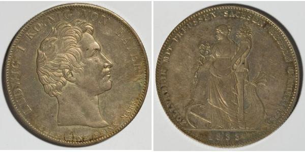 1 Thaler Kingdom of Bavaria (1806 - 1918) Silver Ludwig I of Bavaria (1786 – 1868)