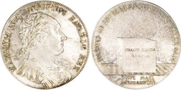 1 Thaler Kingdom of Bavaria (1806 - 1918) Silver Maximilian I Joseph of Bavaria (1756 - 1825)