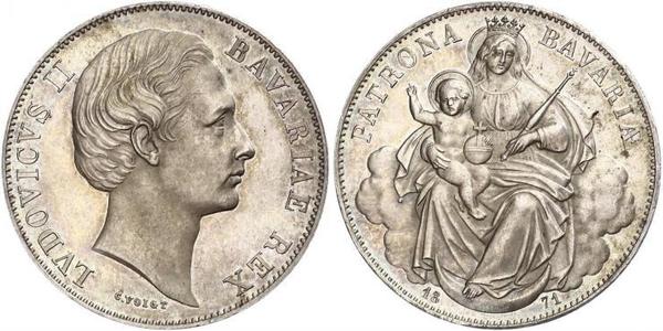 1 Thaler Kingdom of Bavaria (1806 - 1918) Silver Ludwig II of Bavaria (1845 – 1886)