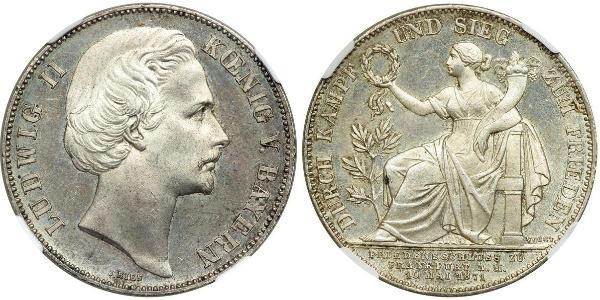 1 Thaler Kingdom of Bavaria (1806 - 1918) Silver Ludwig II of Bavaria (1845 – 1886)