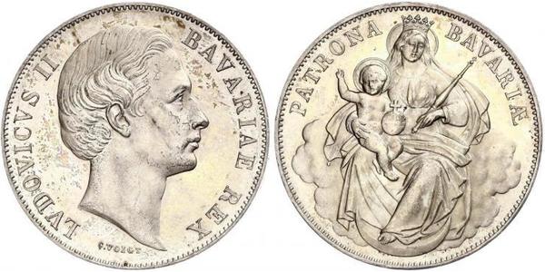 1 Thaler Kingdom of Bavaria (1806 - 1918) Silver Ludwig II of Bavaria (1845 – 1886)