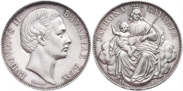 1 Thaler Kingdom of Bavaria (1806 - 1918) Silver Ludwig II of Bavaria (1845 – 1886)