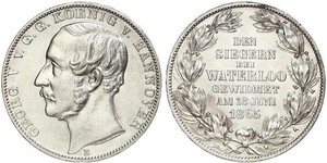 1 Thaler Kingdom of Hanover (1814 - 1866) Silver George V of Hanover (1819 - 1878)