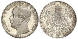 1 Thaler Kingdom of Hanover (1814 - 1866) Silver George V of Hanover (1819 - 1878)