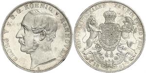 1 Thaler Kingdom of Hanover (1814 - 1866) Silver George V of Hanover (1819 - 1878)