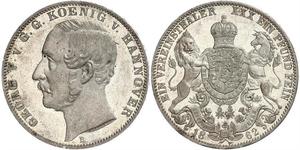 1 Thaler Kingdom of Hanover (1814 - 1866) Silver George V of Hanover (1819 - 1878)