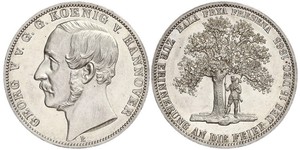 1 Thaler Kingdom of Hanover (1814 - 1866) Silver George V of Hanover (1819 - 1878)