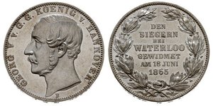 1 Thaler Kingdom of Hanover (1814 - 1866) Silver George V of Hanover (1819 - 1878)