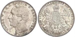 1 Thaler Kingdom of Hanover (1814 - 1866) Silver George V of Hanover (1819 - 1878)