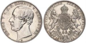 1 Thaler Kingdom of Hanover (1814 - 1866) Silver George V of Hanover (1819 - 1878)