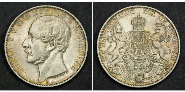 1 Thaler Kingdom of Hanover (1814 - 1866) Silver George V of Hanover (1819 - 1878)