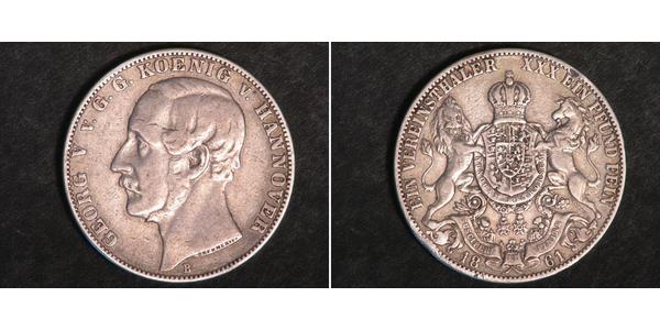 1 Thaler Kingdom of Hanover (1814 - 1866) Silver George V of Hanover (1819 - 1878)