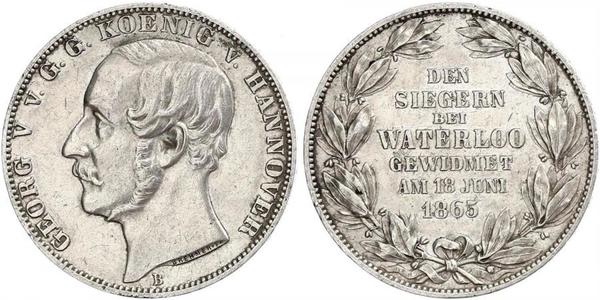 1 Thaler Kingdom of Hanover (1814 - 1866) Silver George V of Hanover (1819 - 1878)