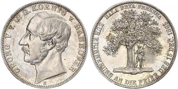 1 Thaler Kingdom of Hanover (1814 - 1866) Silver George V of Hanover (1819 - 1878)