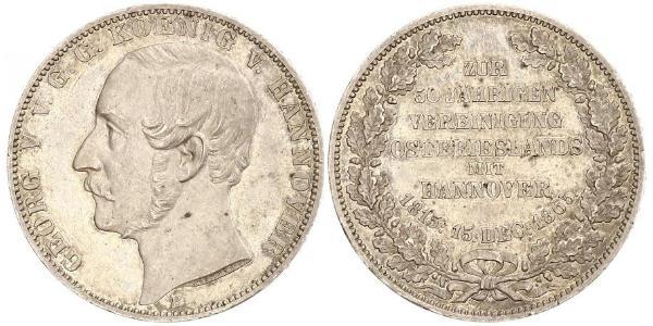 1 Thaler Kingdom of Hanover (1814 - 1866) Silver George V of Hanover (1819 - 1878)