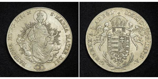 1 Thaler Kingdom of Hungary (1000-1918) Silver Joseph II, Holy Roman Emperor  (1741 - 1790)