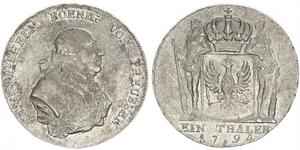 1 Thaler Kingdom of Prussia (1701-1918) Silver Frederick William II of Prussia