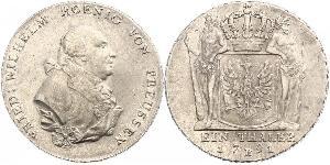 1 Thaler Kingdom of Prussia (1701-1918) Silver Frederick William II of Prussia