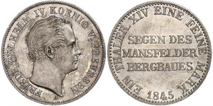 1 Thaler Kingdom of Prussia (1701-1918) Silver Frederick William IV of Prussia (1795 - 1861)