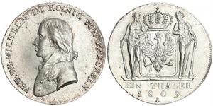 1 Thaler Kingdom of Prussia (1701-1918) Silver Frederick William III of Prussia (1770 -1840)