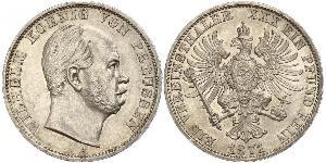 1 Thaler Kingdom of Prussia (1701-1918) Silver Wilhelm I, German Emperor (1797-1888)