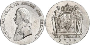 1 Thaler Kingdom of Prussia (1701-1918) Silver Frederick William III of Prussia (1770 -1840)