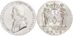 1 Thaler Kingdom of Prussia (1701-1918) Silver Frederick William III of Prussia (1770 -1840)