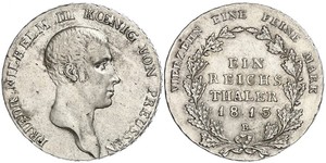 1 Thaler Kingdom of Prussia (1701-1918) Silver Frederick William III of Prussia (1770 -1840)