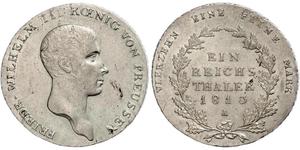 1 Thaler Kingdom of Prussia (1701-1918) Silver Frederick William III of Prussia (1770 -1840)