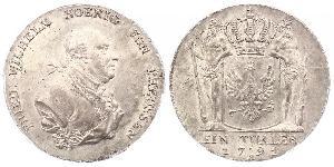 1 Thaler Kingdom of Prussia (1701-1918) Silver Frederick William II of Prussia