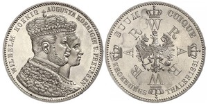 1 Thaler Kingdom of Prussia (1701-1918) Silver Wilhelm I, German Emperor (1797-1888)