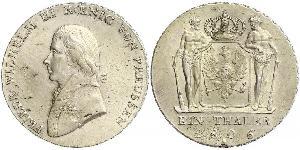 1 Thaler Kingdom of Prussia (1701-1918) Silver Frederick William III of Prussia (1770 -1840)