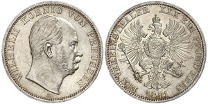 1 Thaler Kingdom of Prussia (1701-1918) Silver Wilhelm I, German Emperor (1797-1888)