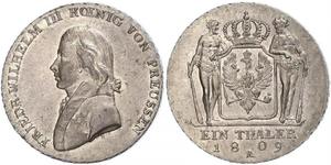 1 Thaler Kingdom of Prussia (1701-1918) Silver Frederick William III of Prussia (1770 -1840)